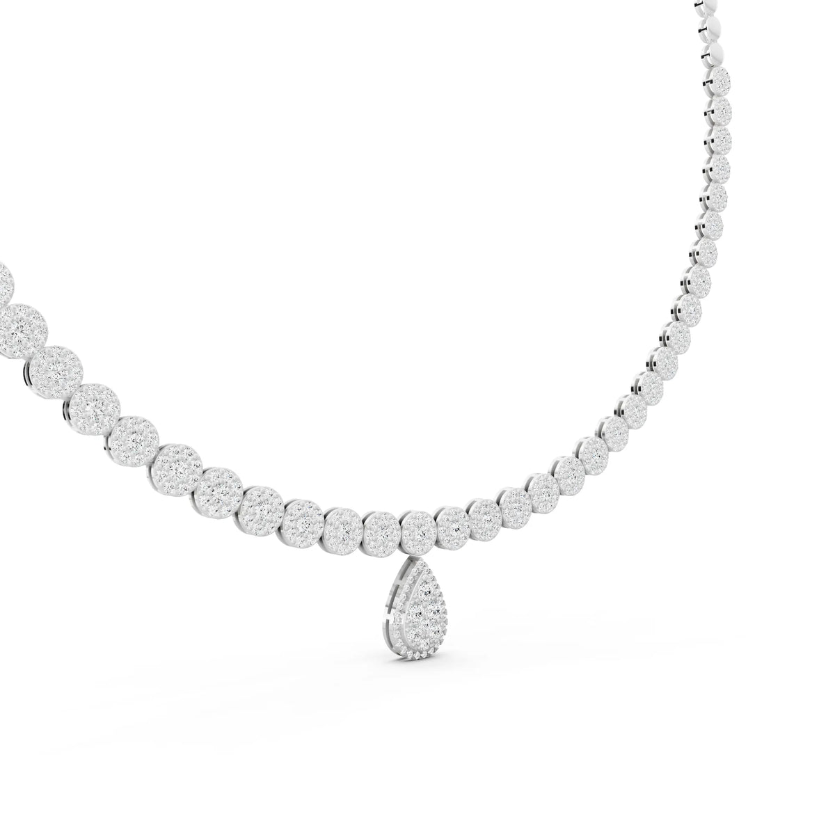 Timeless Round Teardrop Lab Grown Diamond Pendant Necklace, view 5