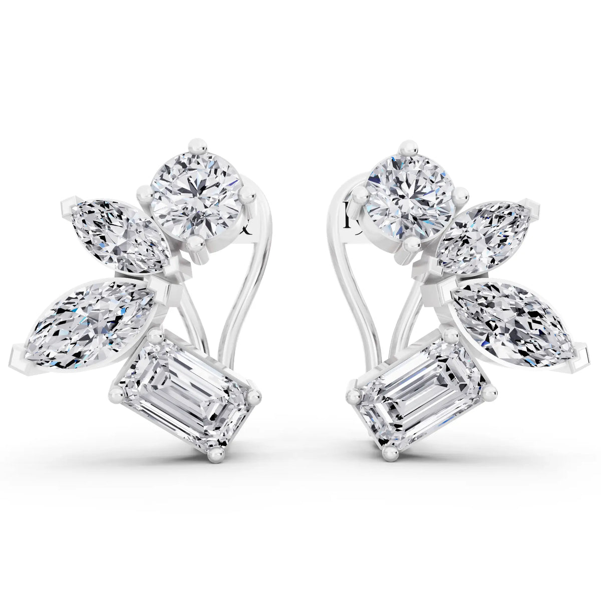 Lab Grown Diamond Multi-Stone Earrings, front view