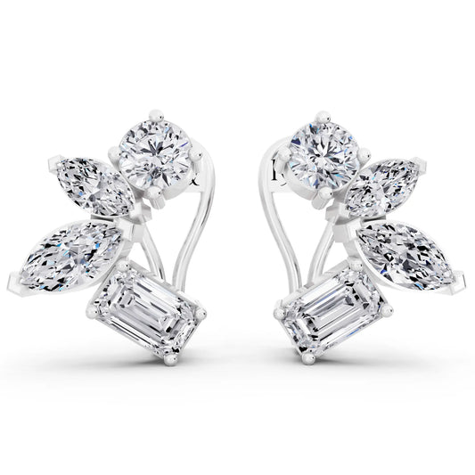 Lab Grown Diamond Multi-Stone Earrings, front view