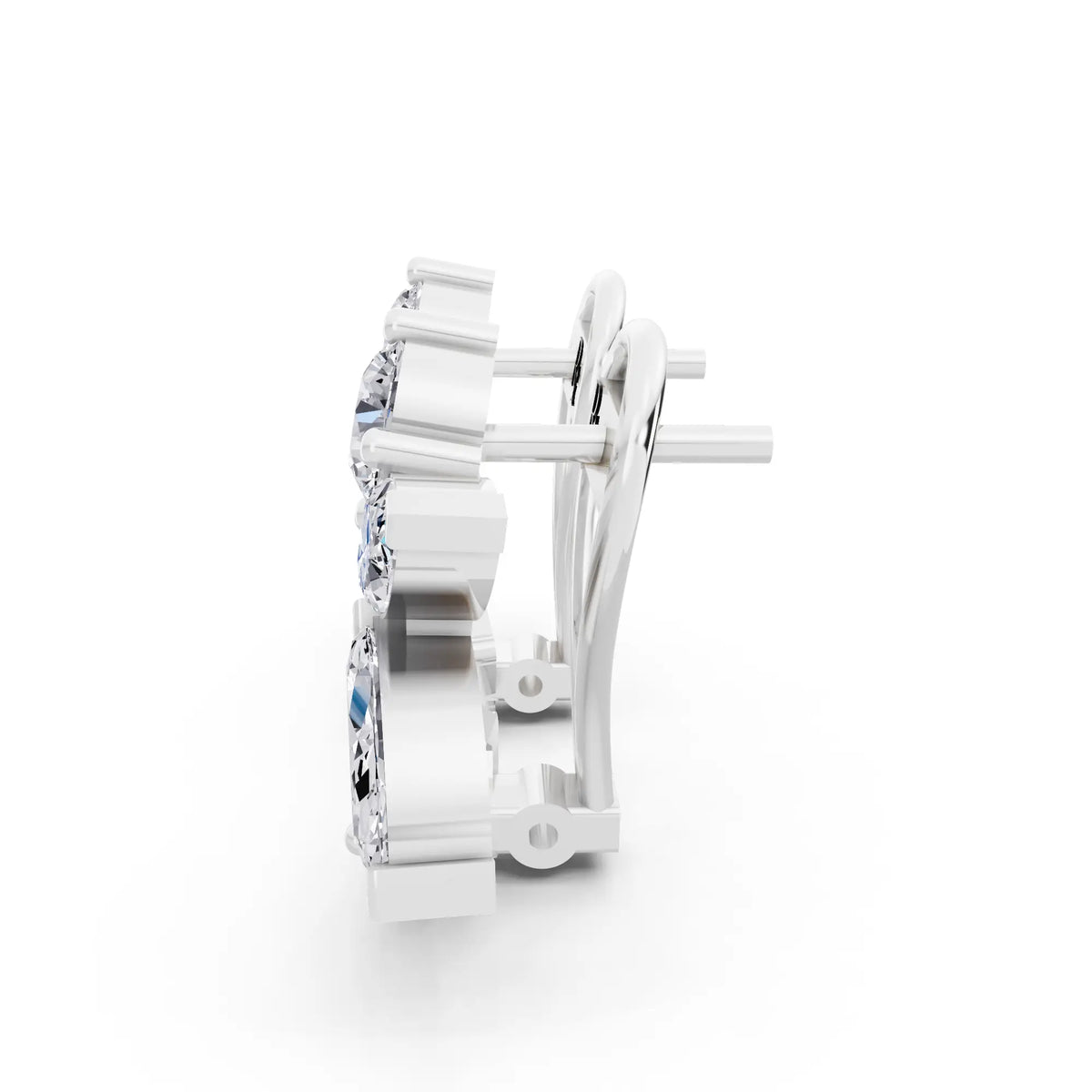 Lab Grown Diamond Multi-Stone Earrings, right side view