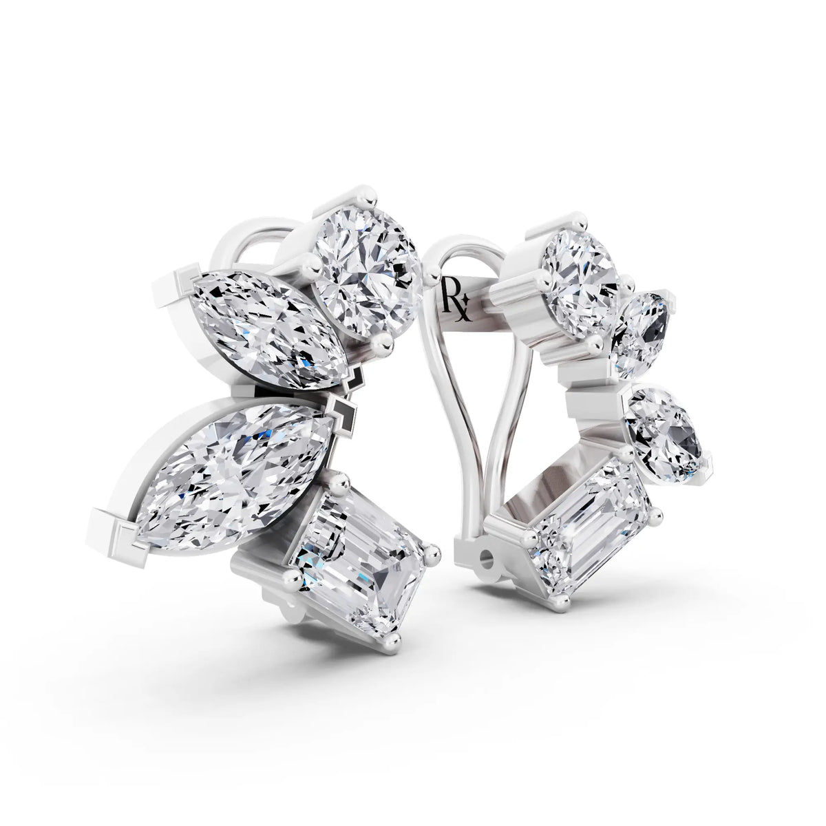 Lab Grown Diamond Multi-Stone Earrings, top view