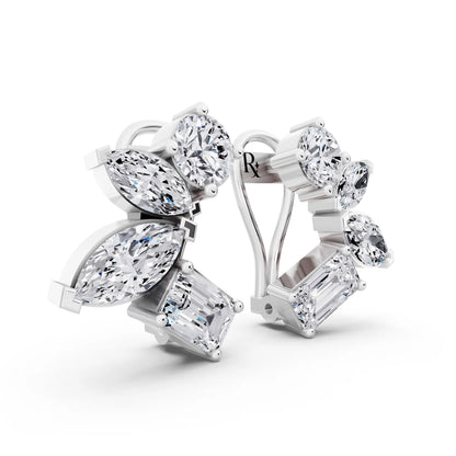 Lab Grown Diamond Multi-Stone Earrings, top view