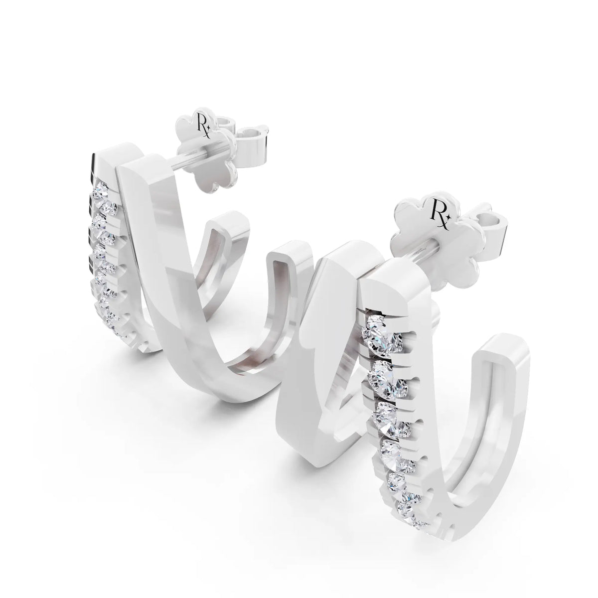 Cascading Round Lab Grown Diamond Drop Earrings 2.90mm, campaign image