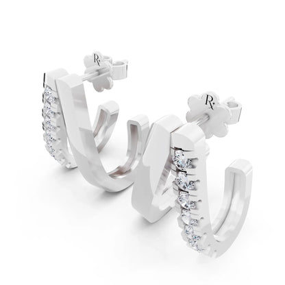 Cascading Round Lab Grown Diamond Drop Earrings 2.90mm, campaign image