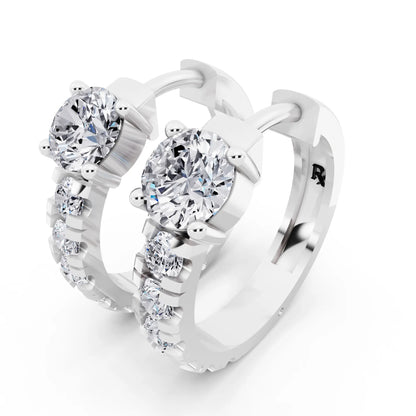 Round Lab Grown Diamond Charm Hoop Earrings, campaign image