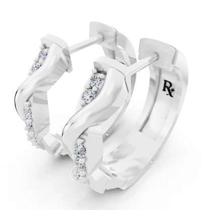 Round Lab Grown Diamond Huggie Hoop Earrings, campaign image