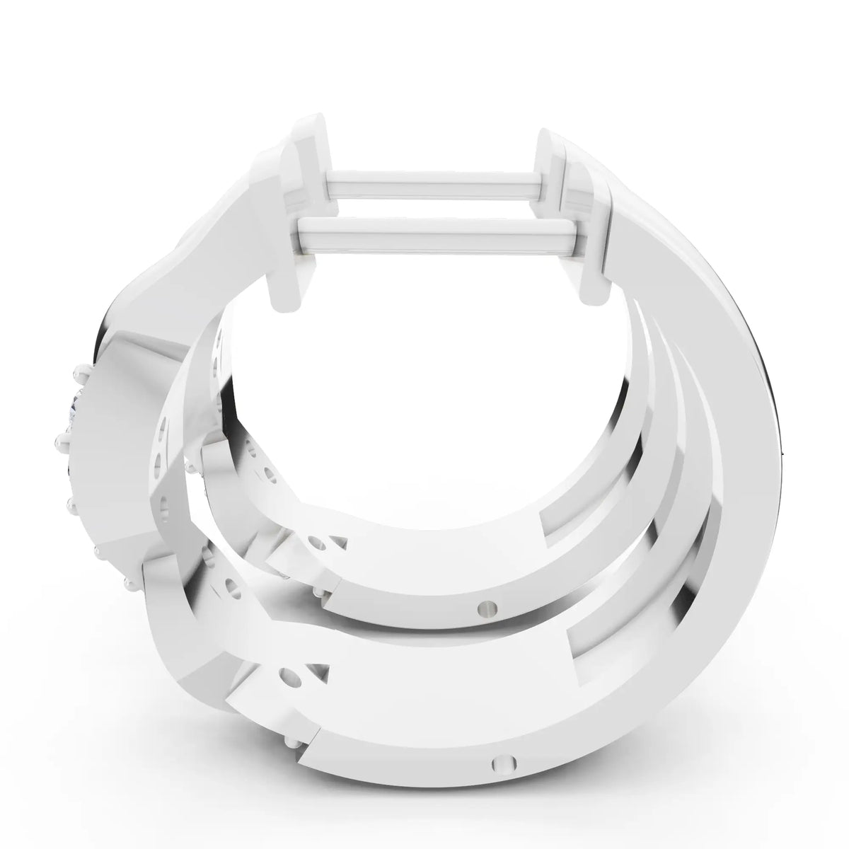 Round Lab Grown Diamond Huggie Hoop Earrings, right side view