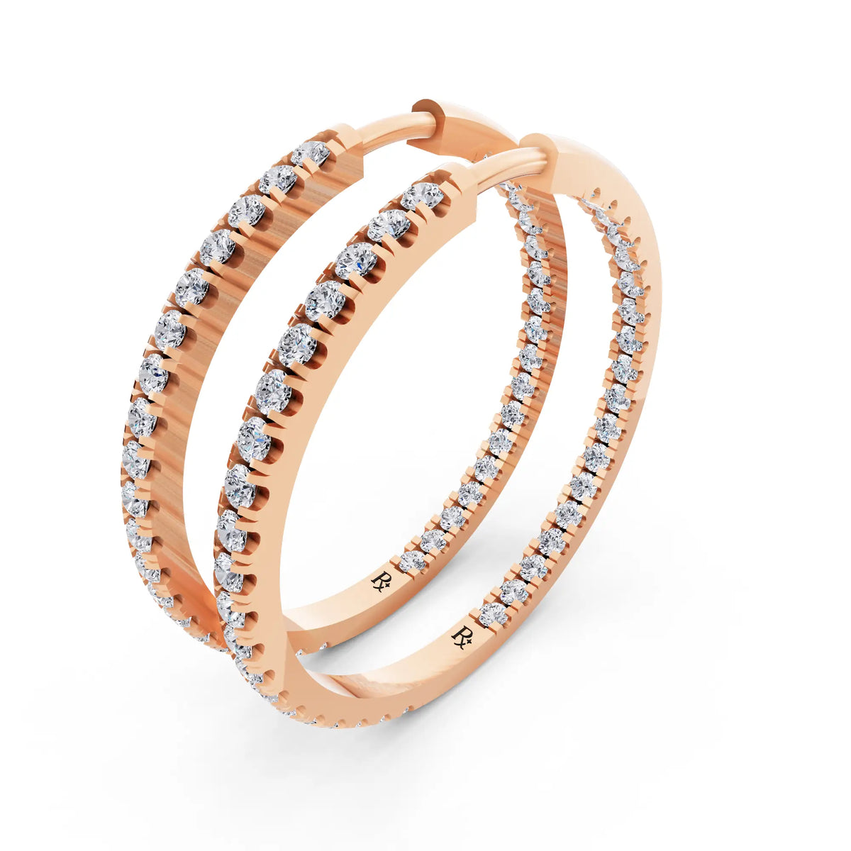 Rose Gold Lab Grown Diamond Cluster Hoop Earrings, campaign image