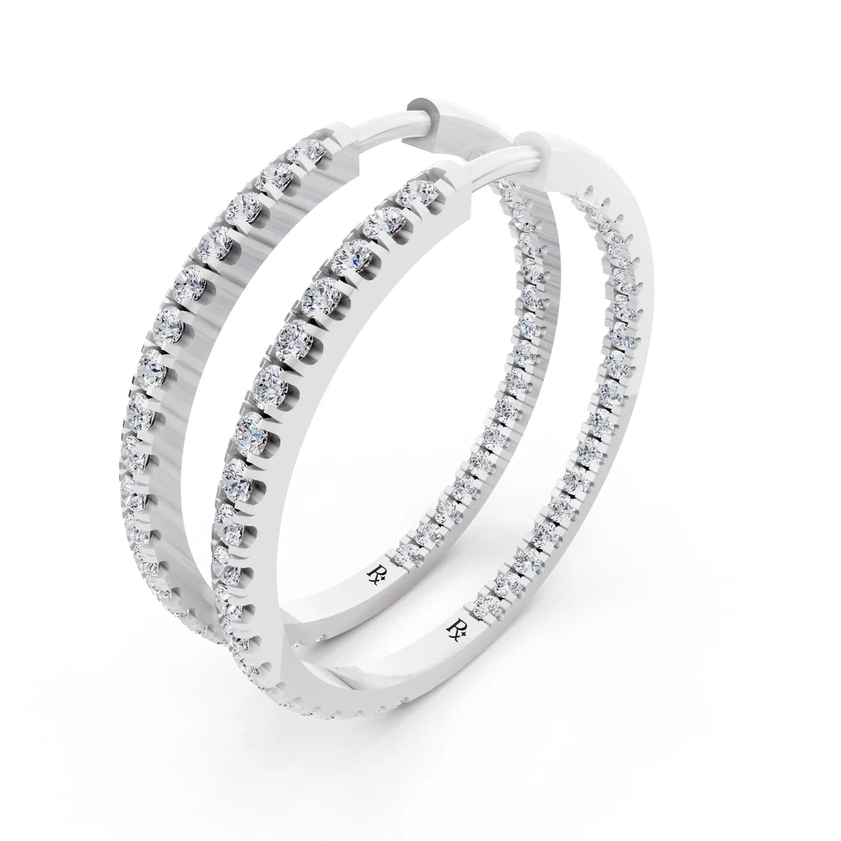 Lab Grown Diamond Cluster Hoop Earrings, campaign image