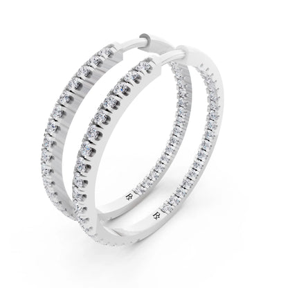 Lab Grown Diamond Cluster Hoop Earrings, campaign image