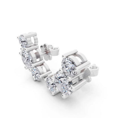 Lab Grown Diamond Round Climber Earrings, campaign image