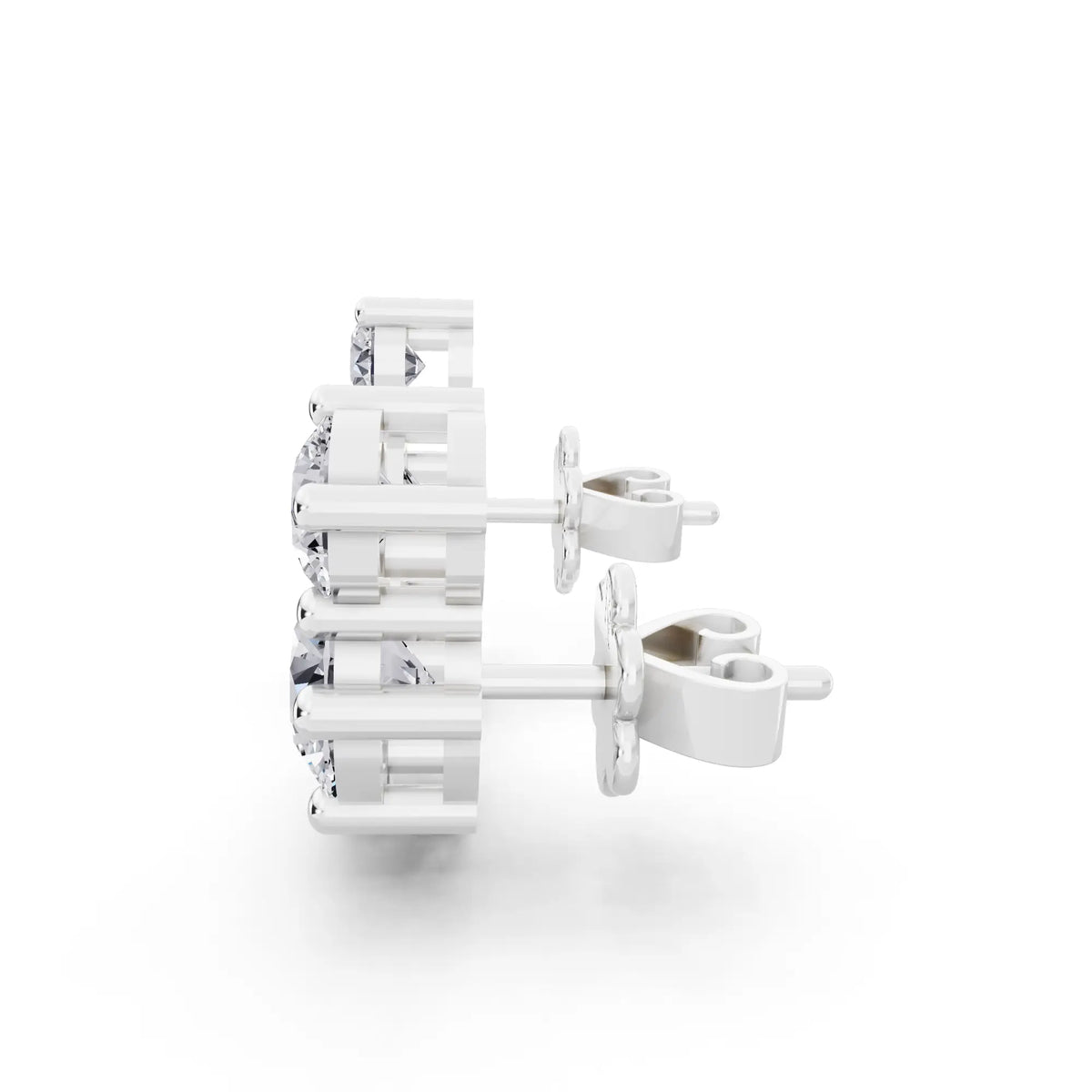 Lab Grown Diamond Round Climber Earrings, right side view
