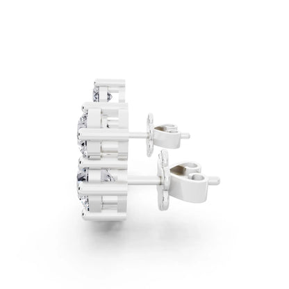 Lab Grown Diamond Round Climber Earrings, right side view