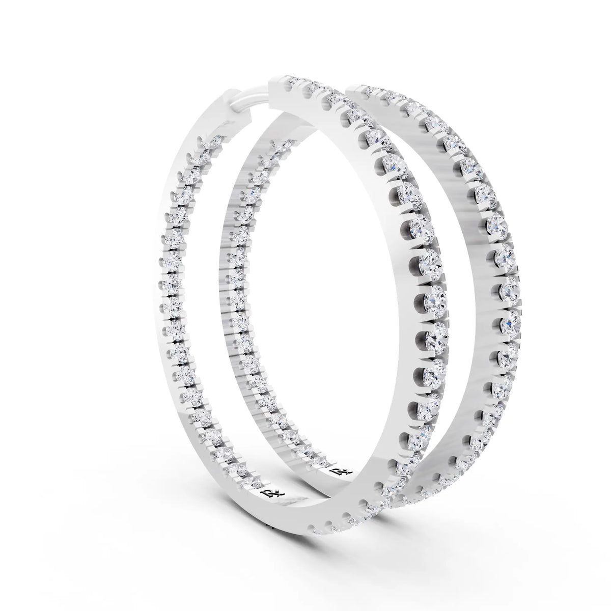 Lab Grown Diamond Cluster Hoop Earrings, top view