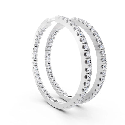 Lab Grown Diamond Cluster Hoop Earrings, top view