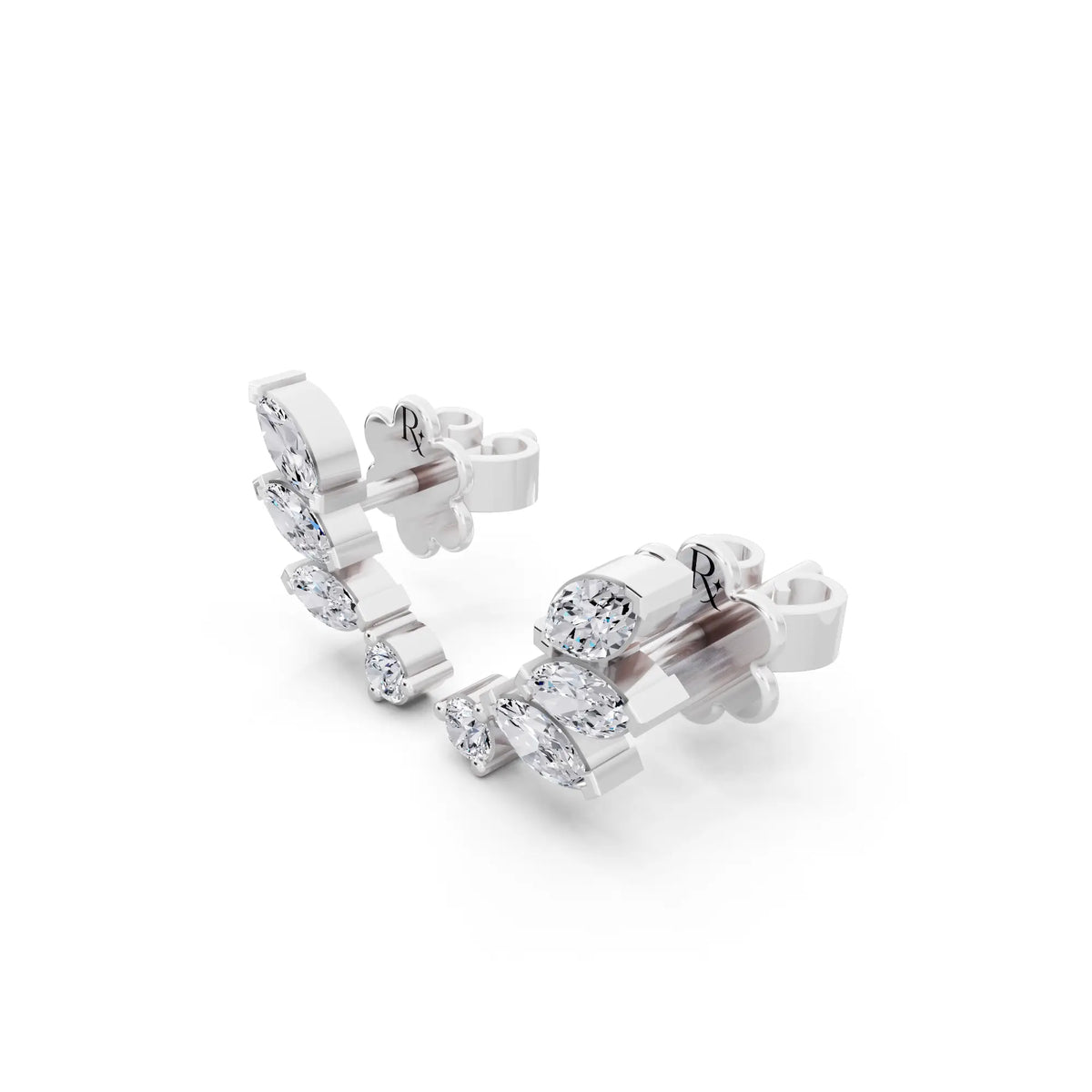 Lab Grown Diamond Mixed Climber Earrings, campaign image