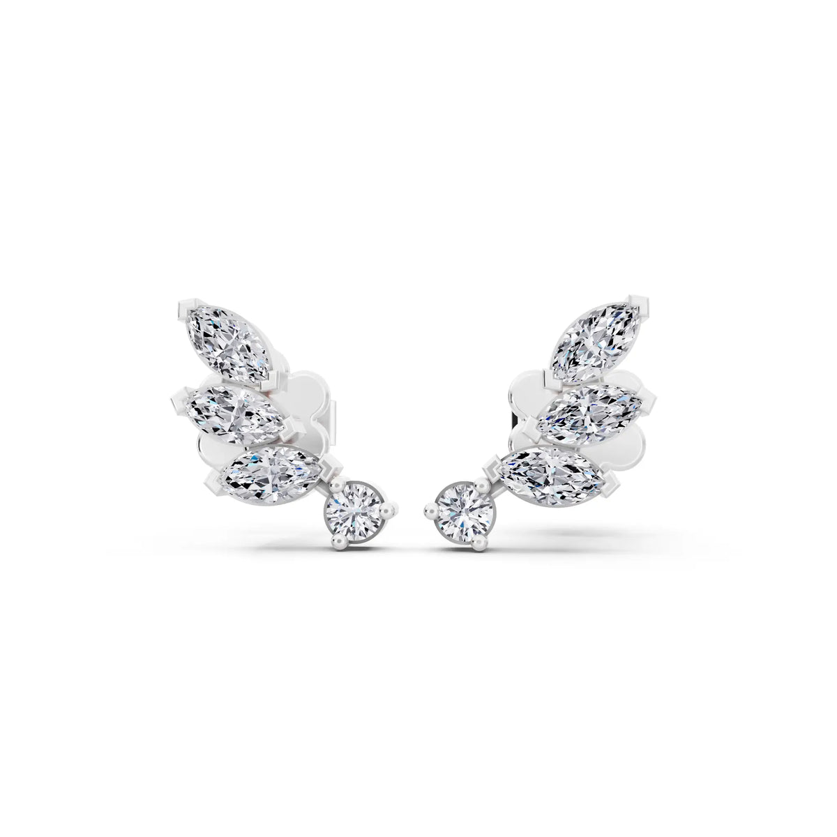 Lab Grown Diamond Mixed Climber Earrings, front view