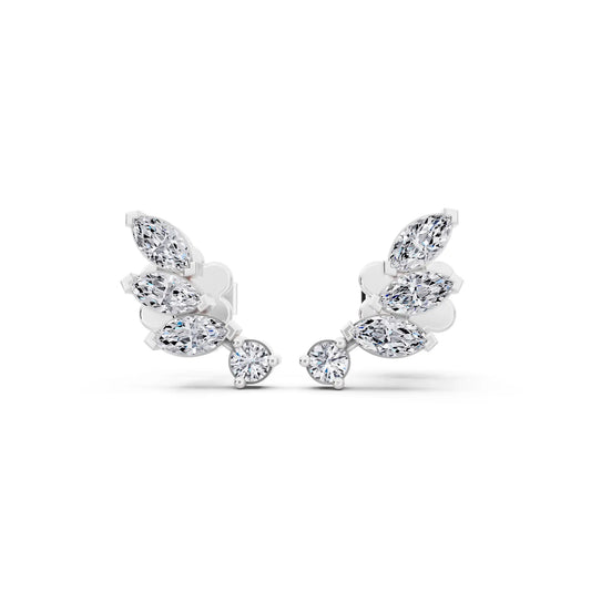 Lab Grown Diamond Mixed Climber Earrings, front view