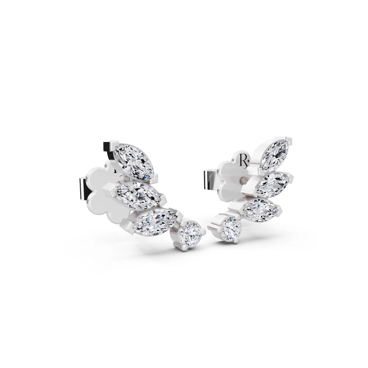 Lab Grown Diamond Mixed Climber Earrings, top view