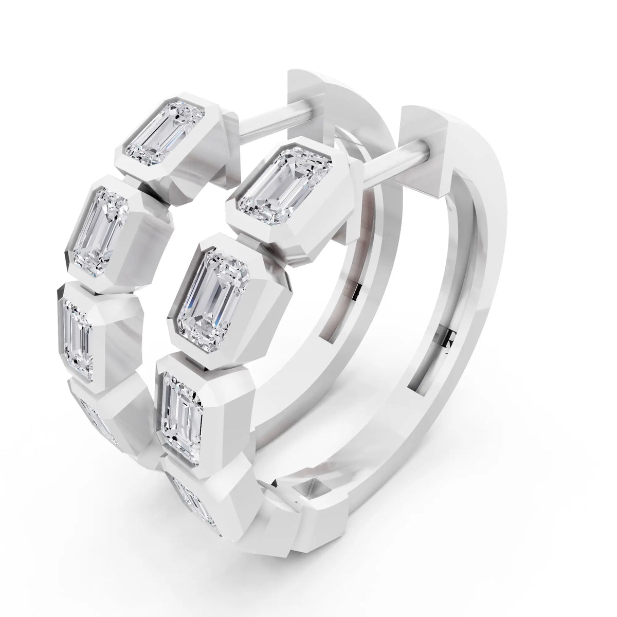 Round Lab Grown Diamond Pave Hoop Earrings, campaign image