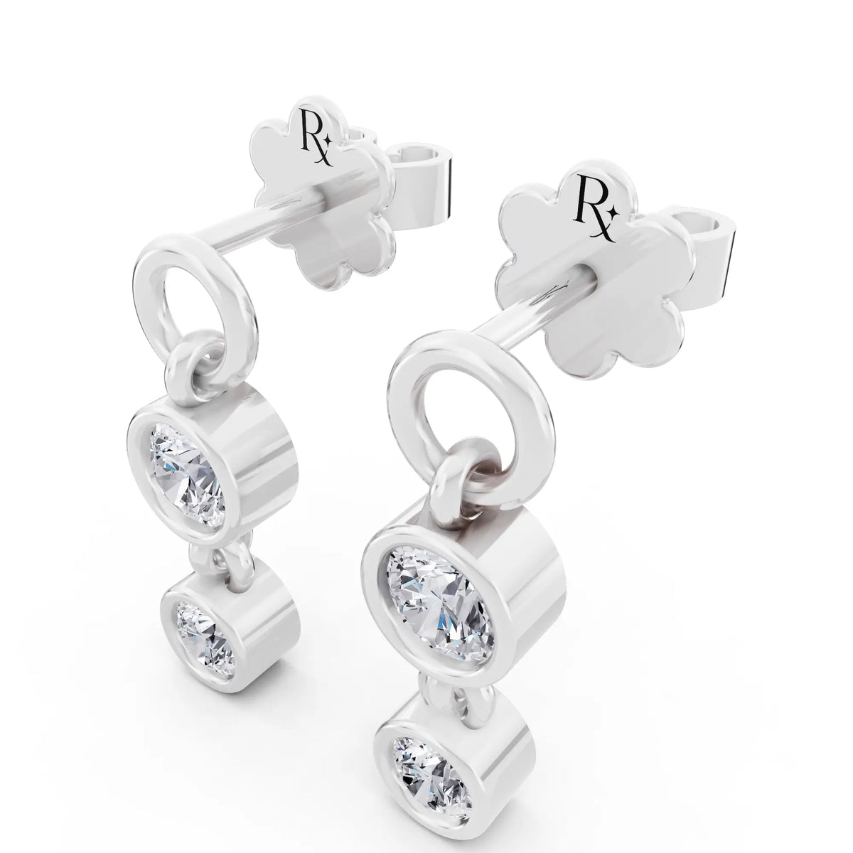 Cascading Round Lab Grown Diamond Drop Earrings, campaign image