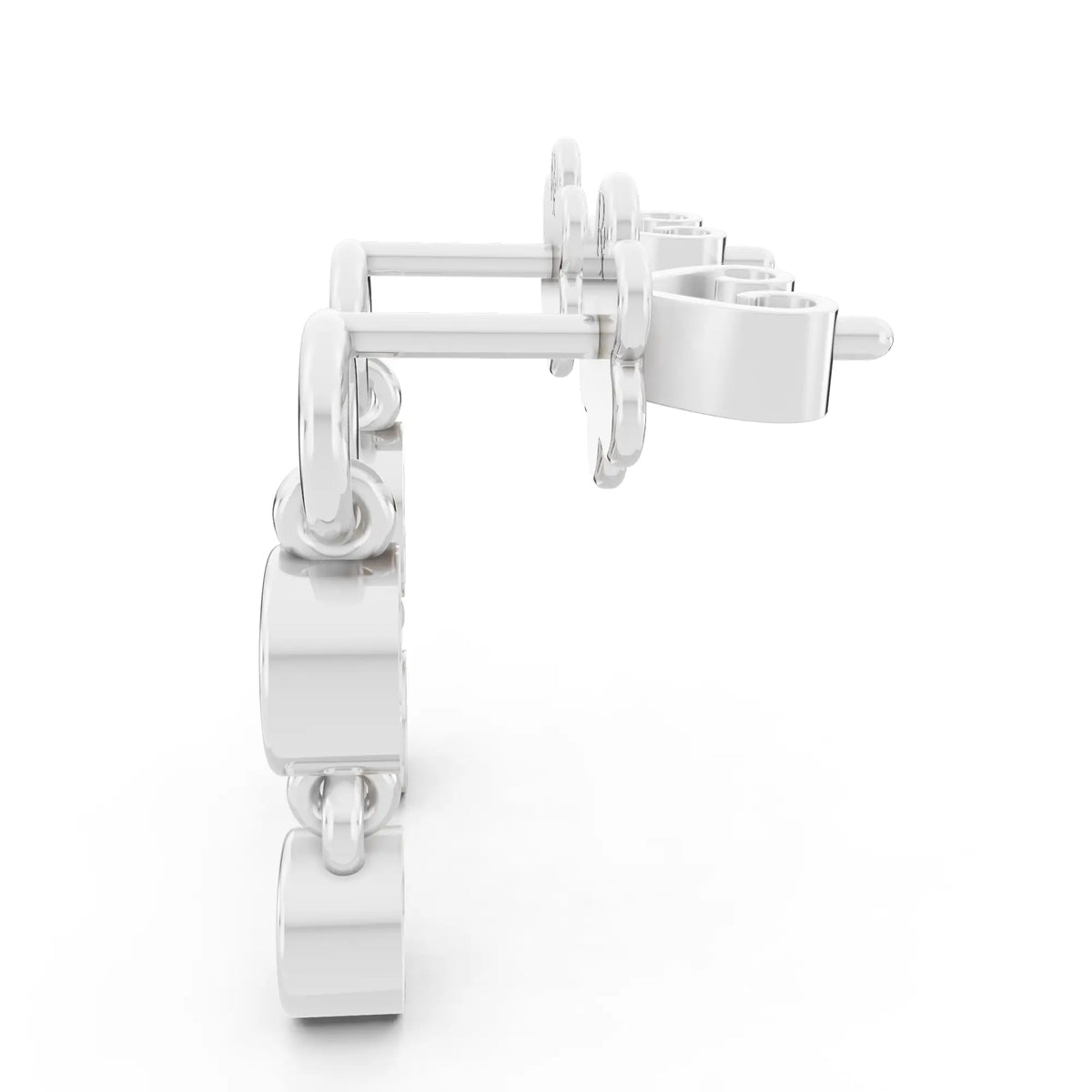 Cascading Round Lab Grown Diamond Drop Earrings, right side view