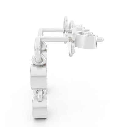 Cascading Round Lab Grown Diamond Drop Earrings, right side view