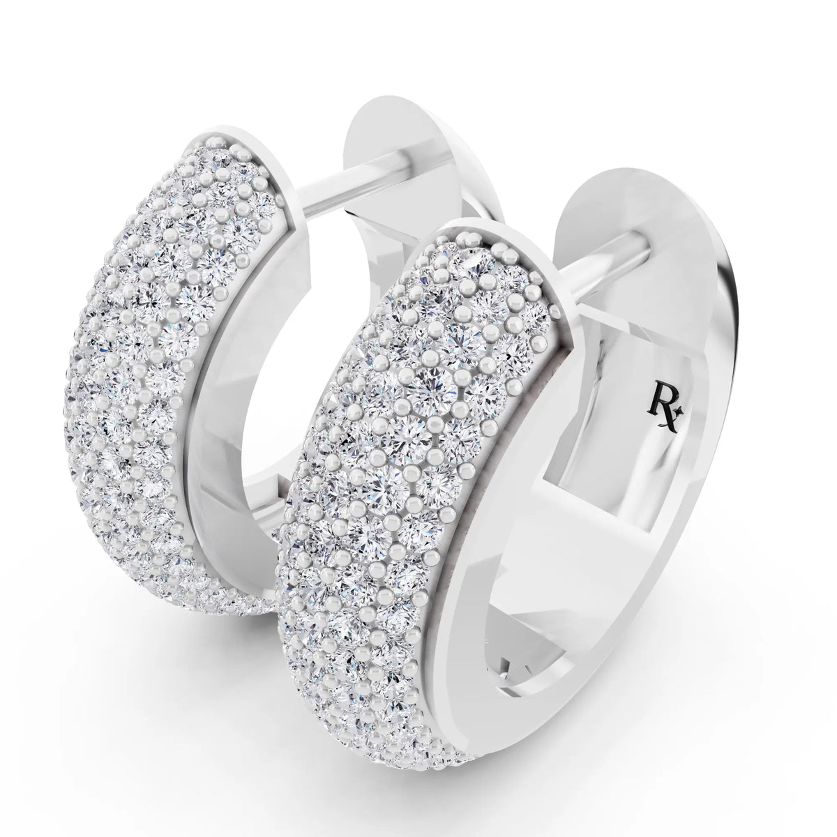 Lab Grown Diamond Full Pave Chunky Hoop Earrings, campaign image