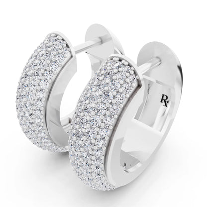 Lab Grown Diamond Full Pave Chunky Hoop Earrings, campaign image