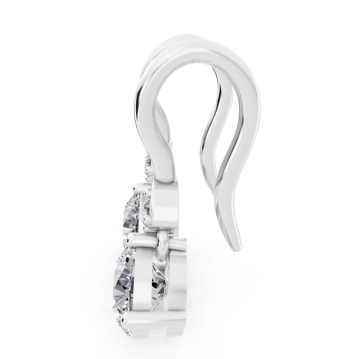 Lab Grown Diamond Round Drop Earrings, right side view