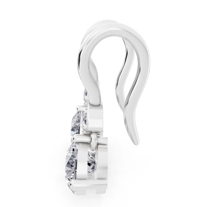 Lab Grown Diamond Round Drop Earrings, right side view