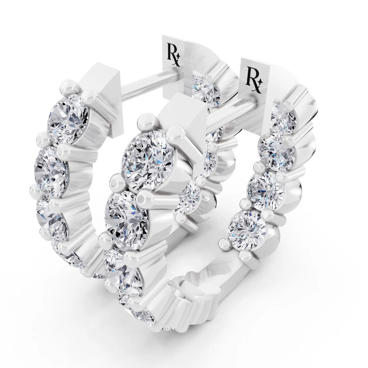 Round Lab Grown Diamond Cluster Hoop Earrings, campaign image