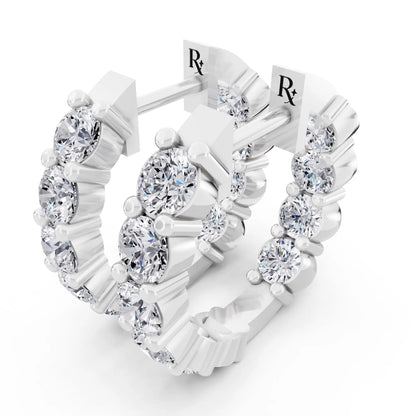 Round Lab Grown Diamond Cluster Hoop Earrings, campaign image