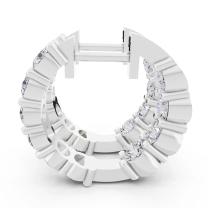 Round Lab Grown Diamond Cluster Hoop Earrings, right side view