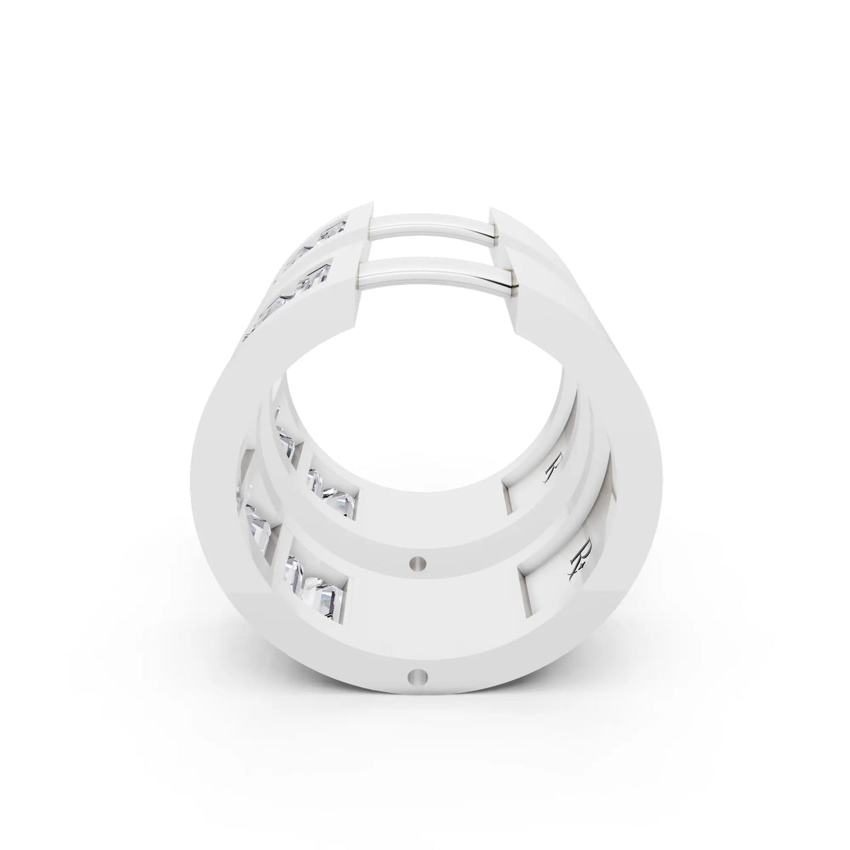 Lab Grown Diamond Baguette Hoop Earrings, right side view