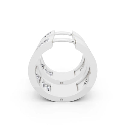 Lab Grown Diamond Baguette Hoop Earrings, right side view