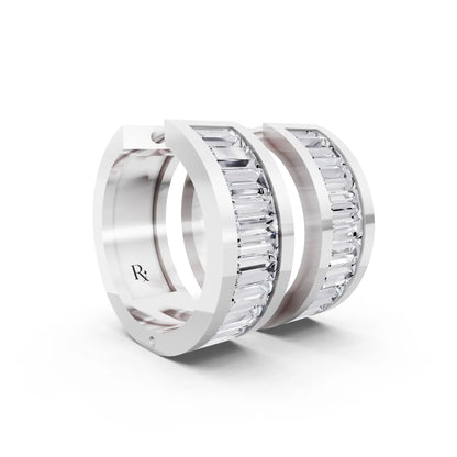 Lab Grown Diamond Baguette Hoop Earrings, top view