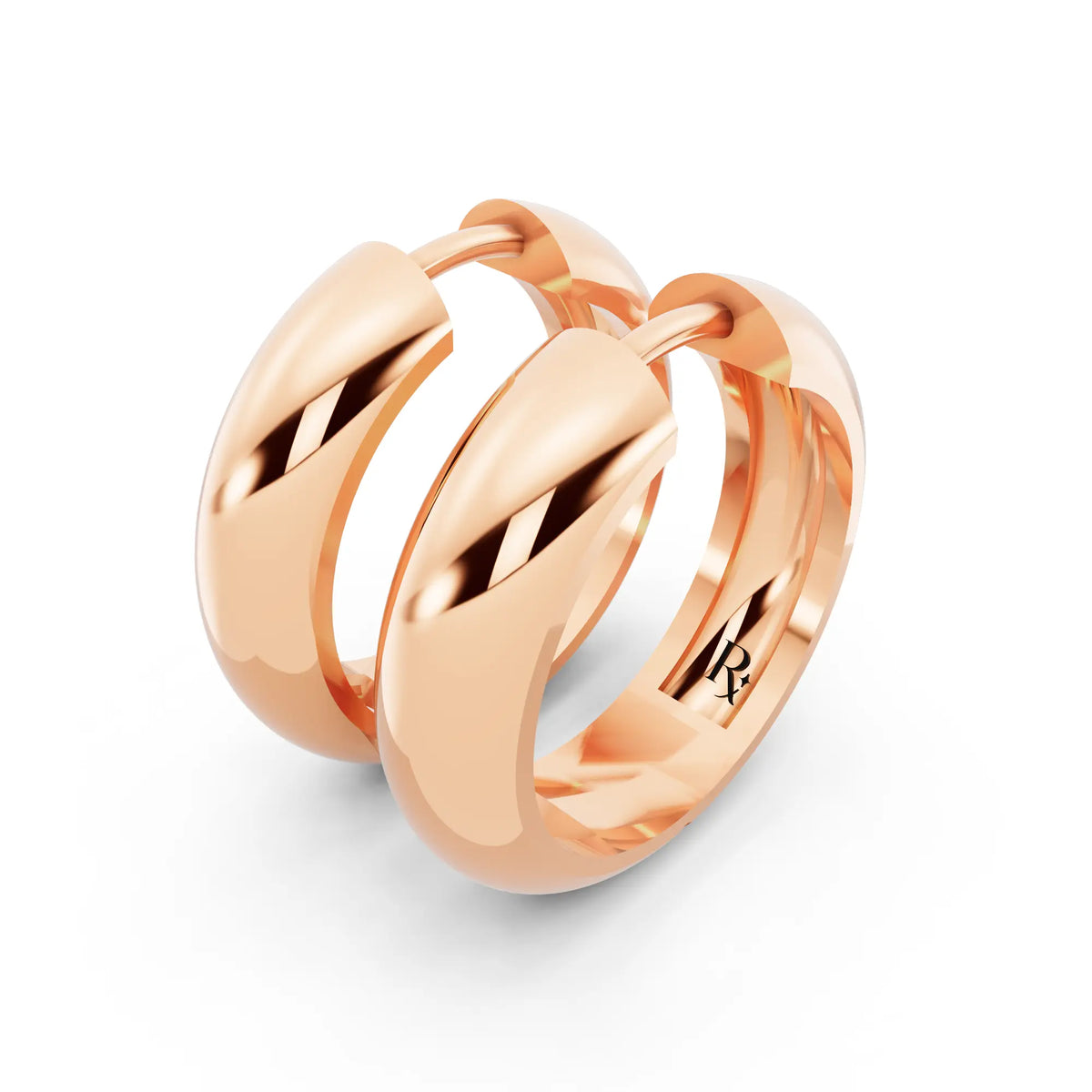 Rose Gold Polished Hoop Earrings, campaign image