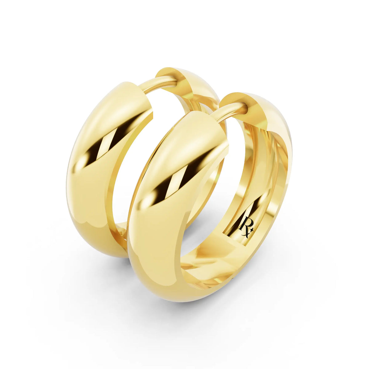 Yellow Gold Polished Hoop Earrings, campaign image