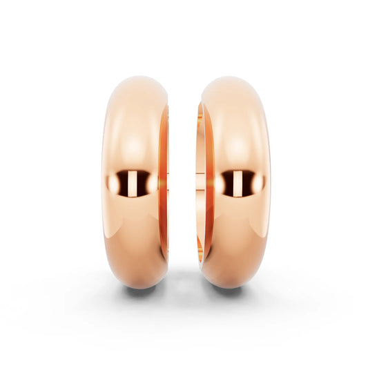 Rose Gold Polished Hoop Earrings, front view