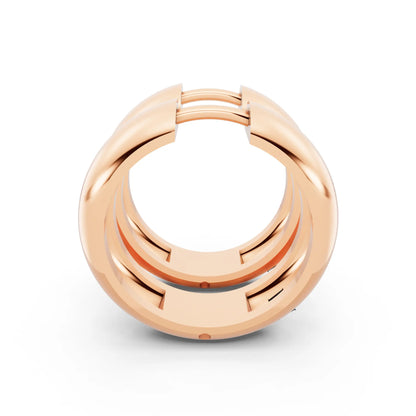 Rose Gold Polished Hoop Earrings, right side view