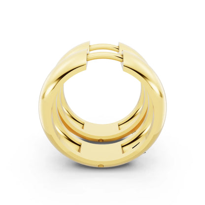 Yellow Gold Polished Hoop Earrings, right side view