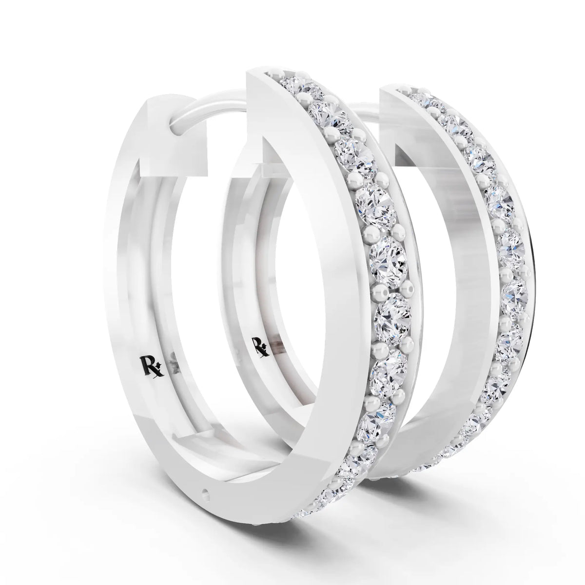 Lab Grown Diamond Climber Earrings, top view