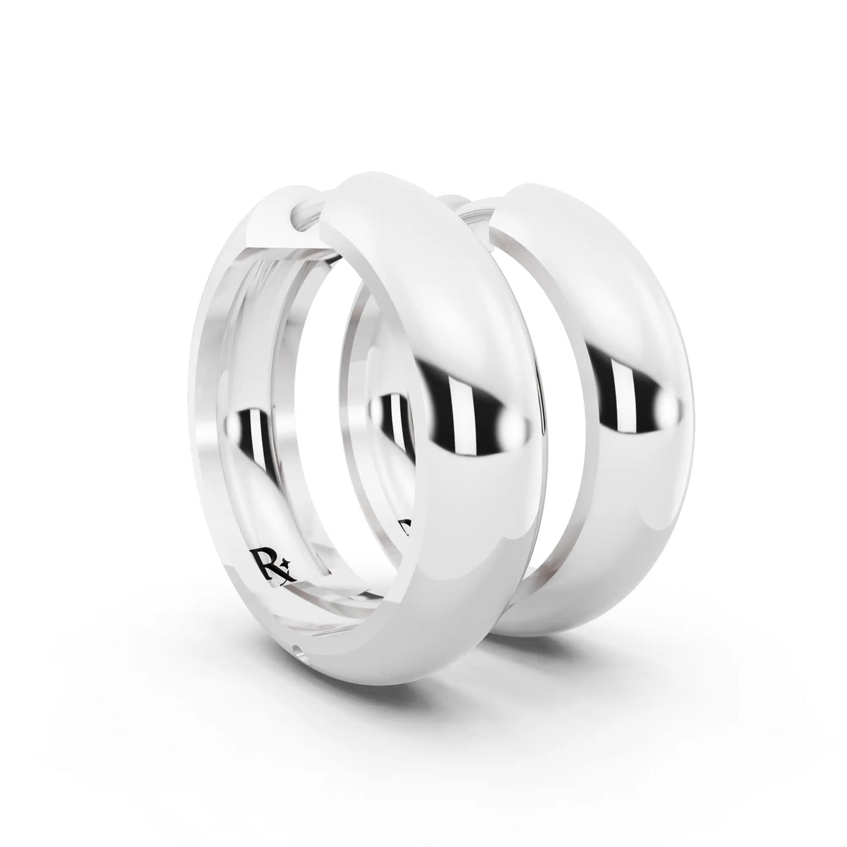 Polished Hoop Earrings, top view