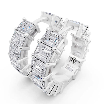 Lab Grown Diamond Emerald Hoop Earrings, campaign image