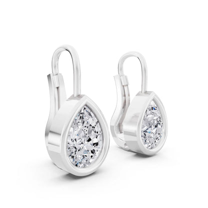 Lab Grown Diamond Pear Drop Earrings, top view