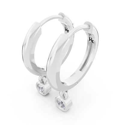 Lab Grown Diamond Charm Hoop Earrings, campaign image