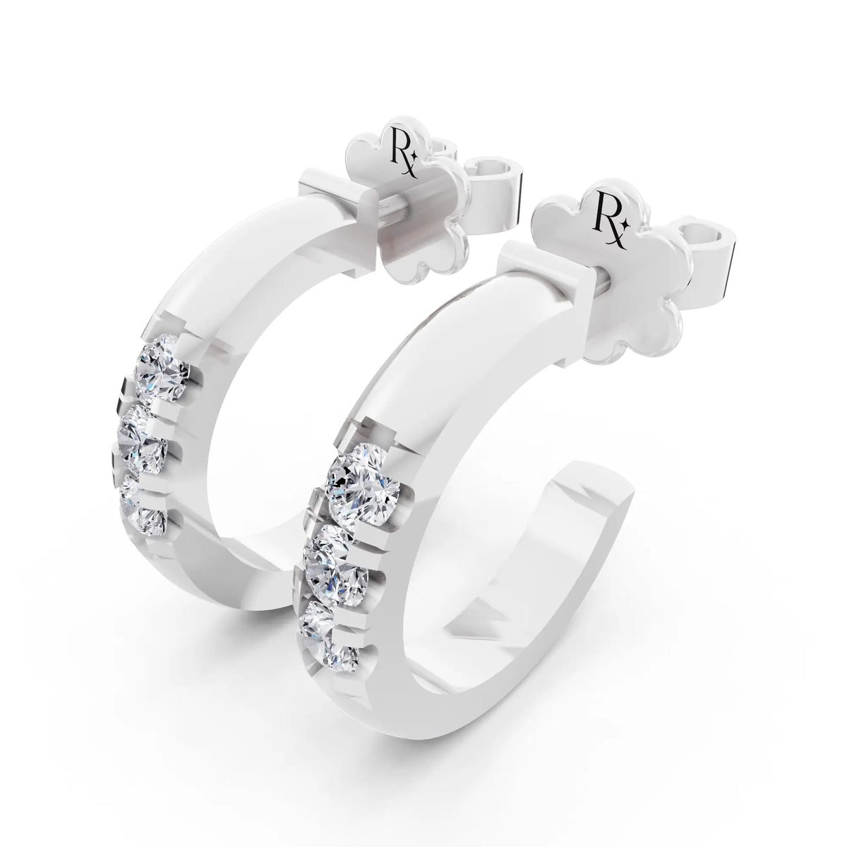 Lab Grown Diamond Huggie Hoop Earrings, campaign image