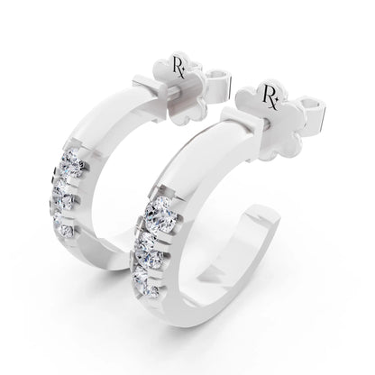 Lab Grown Diamond Huggie Hoop Earrings, campaign image