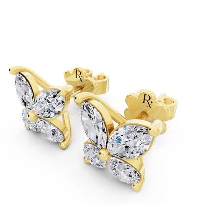Yellow Gold Lab Grown Diamond Butterfly Earrings, campaign image